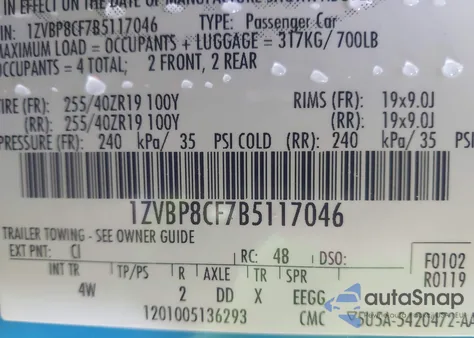 2011 Ford Mustang Gt Premium z USA, uszkodzony, nr VIN 1ZVBP8CF7B5117046